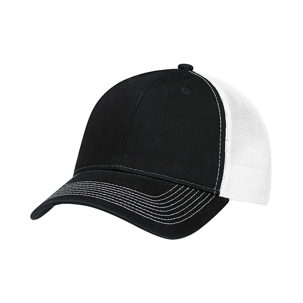 AJM ENZYME WASHED DELUXE CHINO TWILL/SOFT NYLON MESH HAT