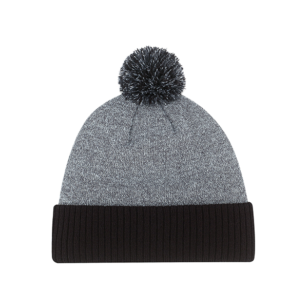 AJM HEATHER KNIT POM POM TOQUE