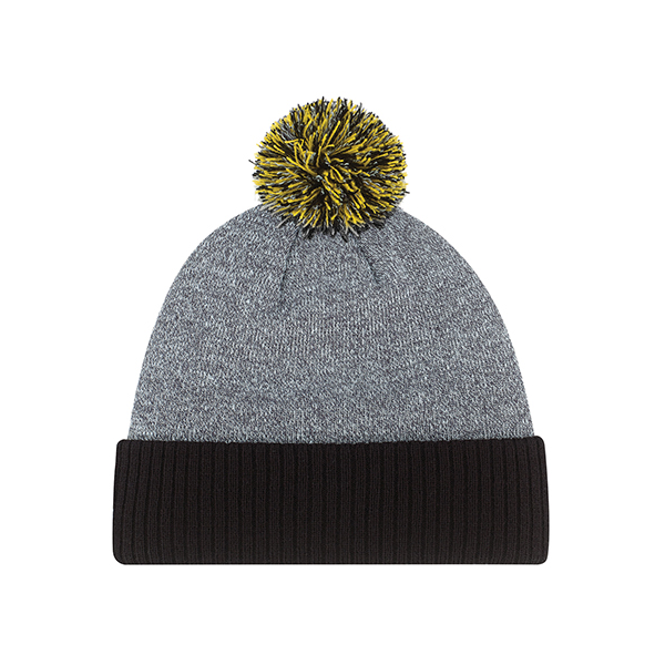 AJM HEATHER KNIT POM POM TOQUE