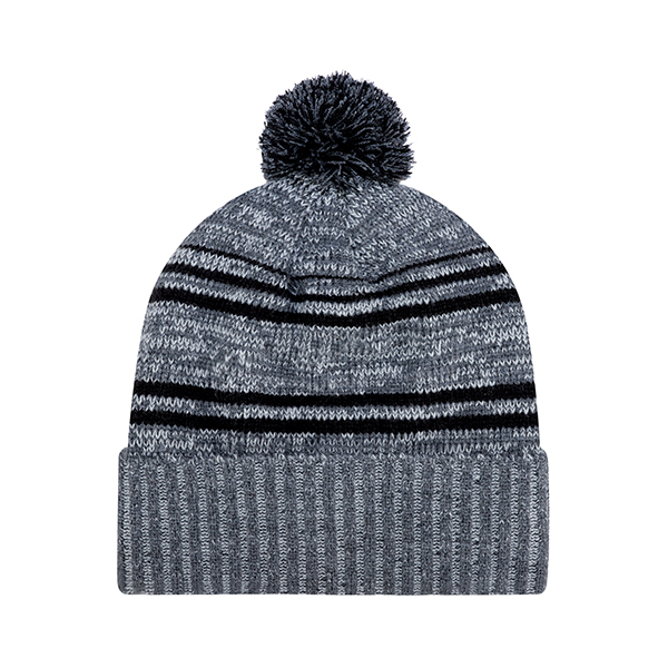AJM MICRO FLEECE CUFF TOQUE WITH POM POM