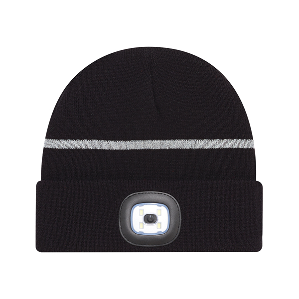 AJM LED LIGHT REFLECTIVE CUFF TOQUE
