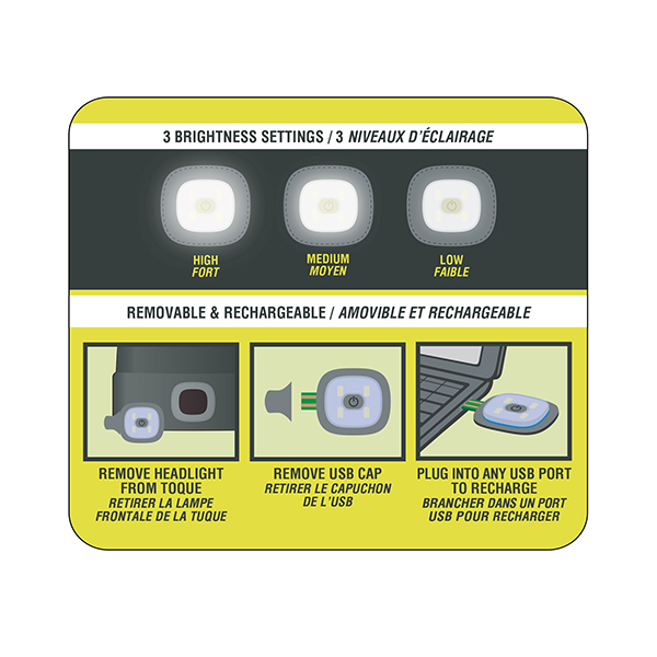 AJM LED LIGHT REFLECTIVE CUFF TOQUE