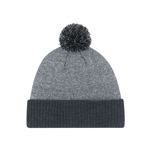 AJM HEATHER KNIT POM POM TOQUE
