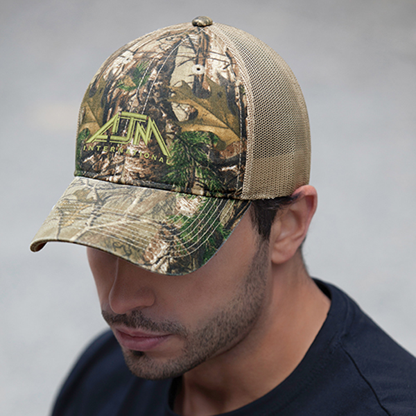 AJM CAMO ENZYME WASHED SOFT NYLON MESH HAT