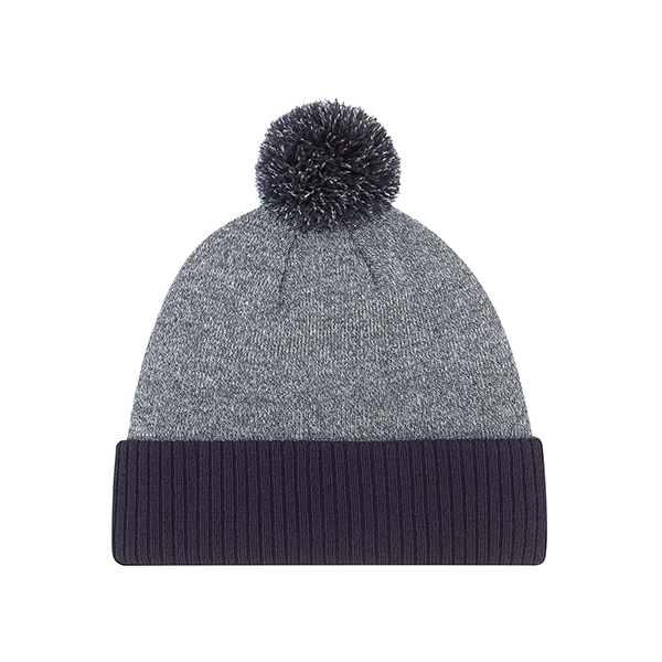 AJM HEATHER KNIT POM POM TOQUE