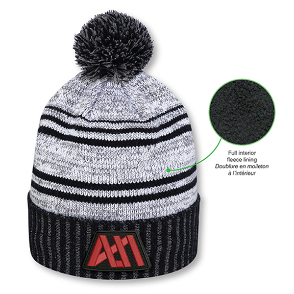 AJM MICRO FLEECE CUFF TOQUE WITH POM POM