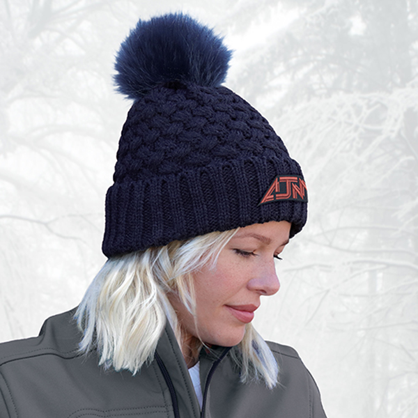 AJM BUBBLE KNIT POM POM TOQUE