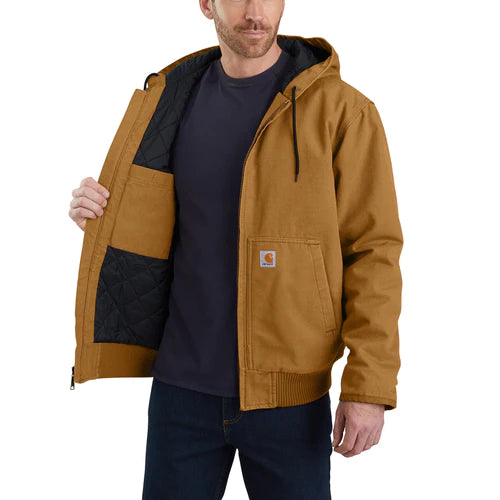 CARHARTT LOOSE FIT WASHED DUCK QUILT LINED ACTIVE JACKET