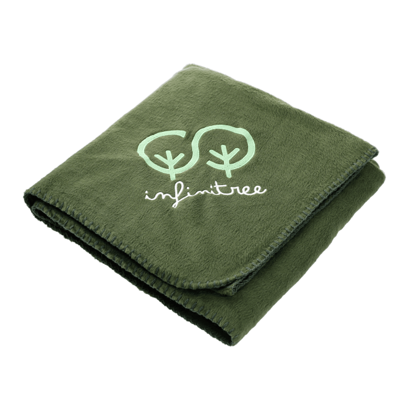100% RECYCLED PET FLEECE BLANKET WITH RPET POUCH