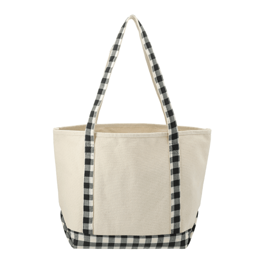 BUFFALO PLAID 18oz COTTON BOAT TOTE