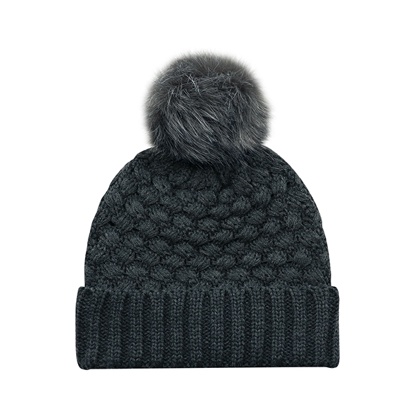 AJM BUBBLE KNIT POM POM TOQUE