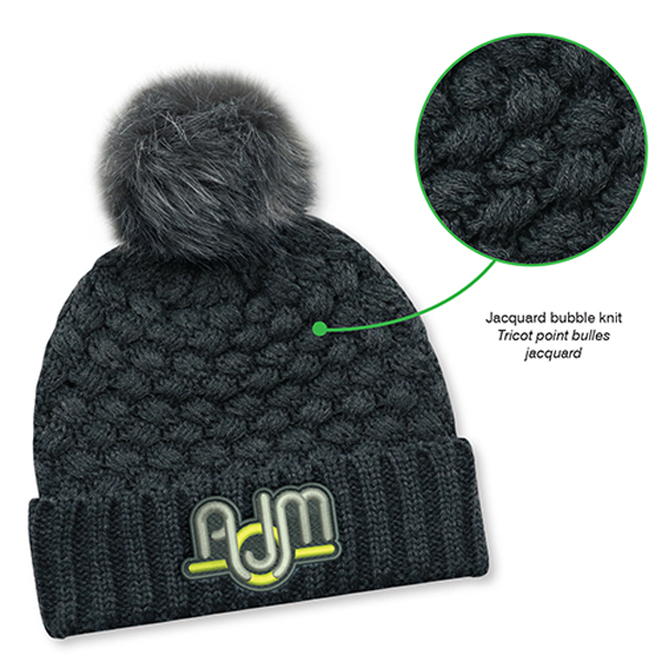 AJM BUBBLE KNIT POM POM TOQUE