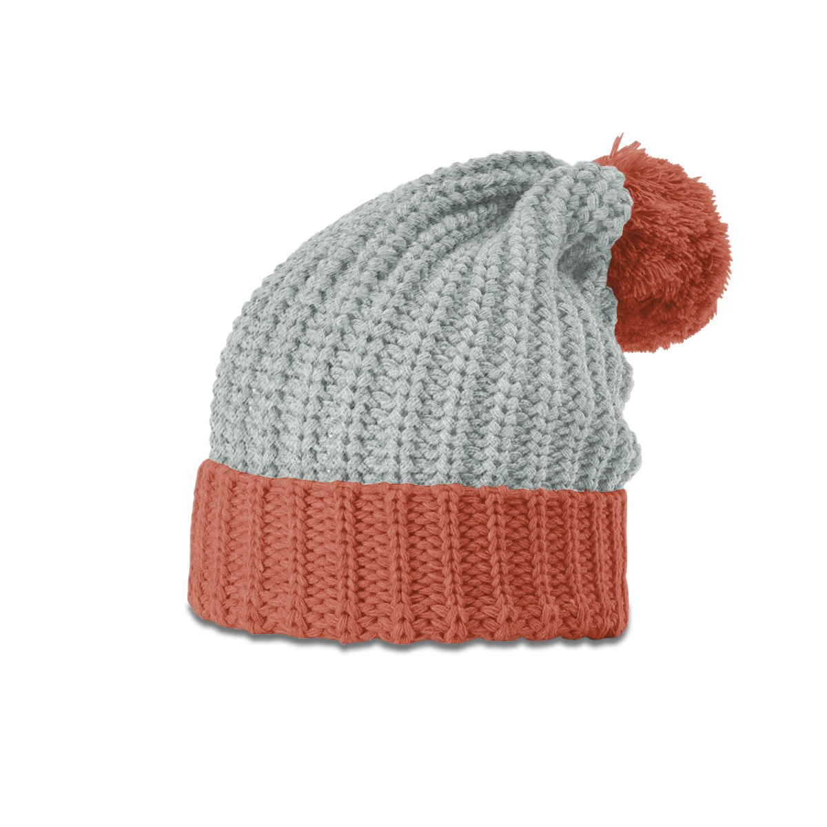 RICHARDSON CHUNK CABLE KNIT BEANIER WITH CUFF & POM