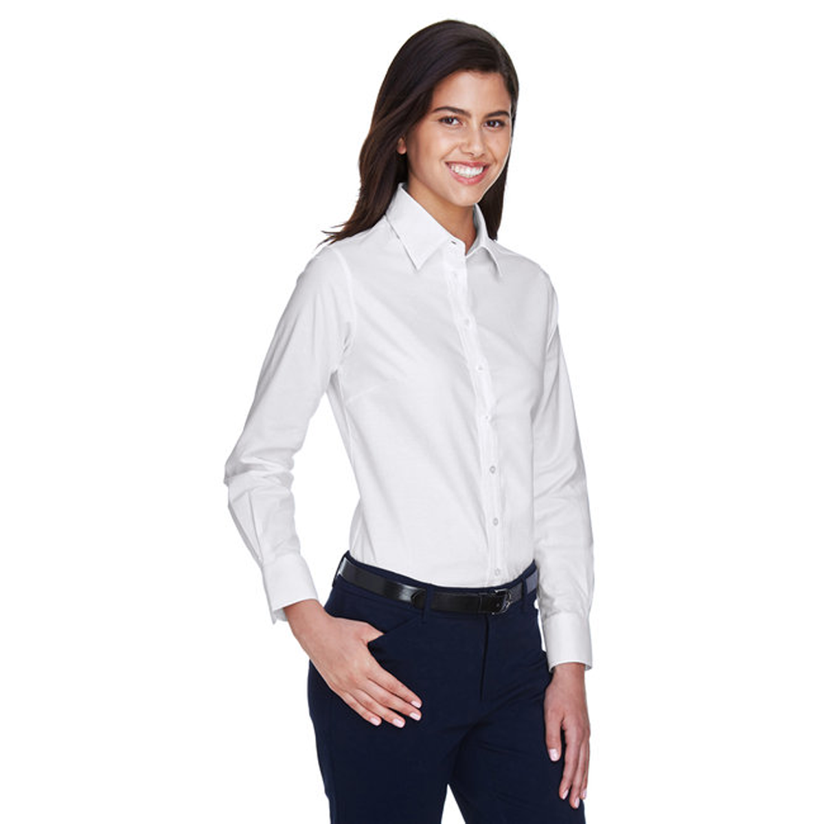 HARRITON LADIES LONG SLEEVE OXFORD DRESS SHIRT