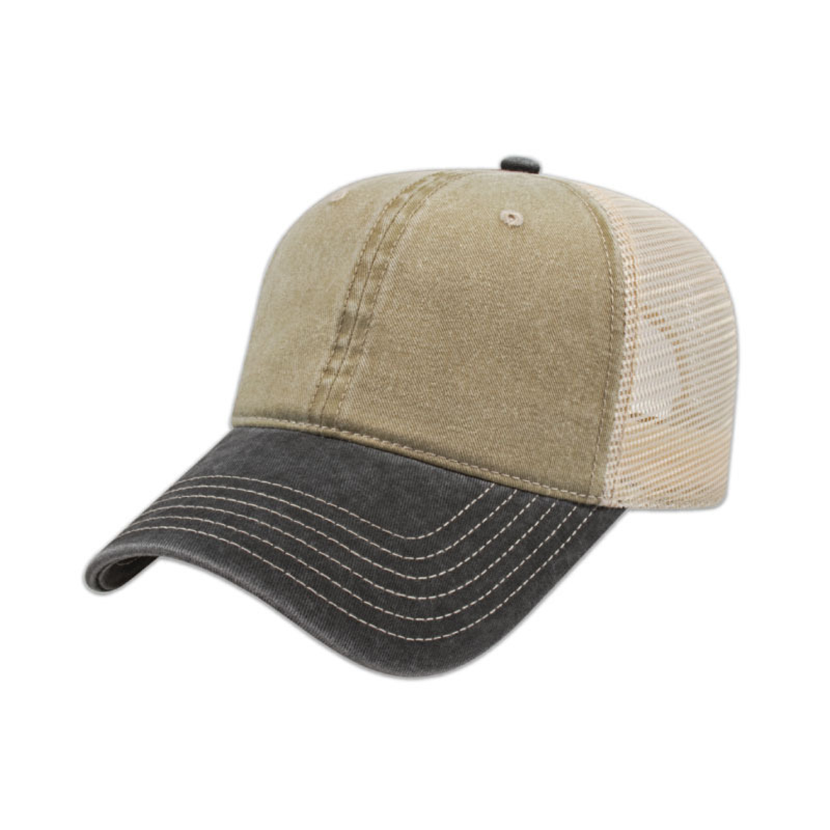 CAP AMERICA LOW PROFILE UNSTRUCTURED WASHED MESH TRUCKER HAT
