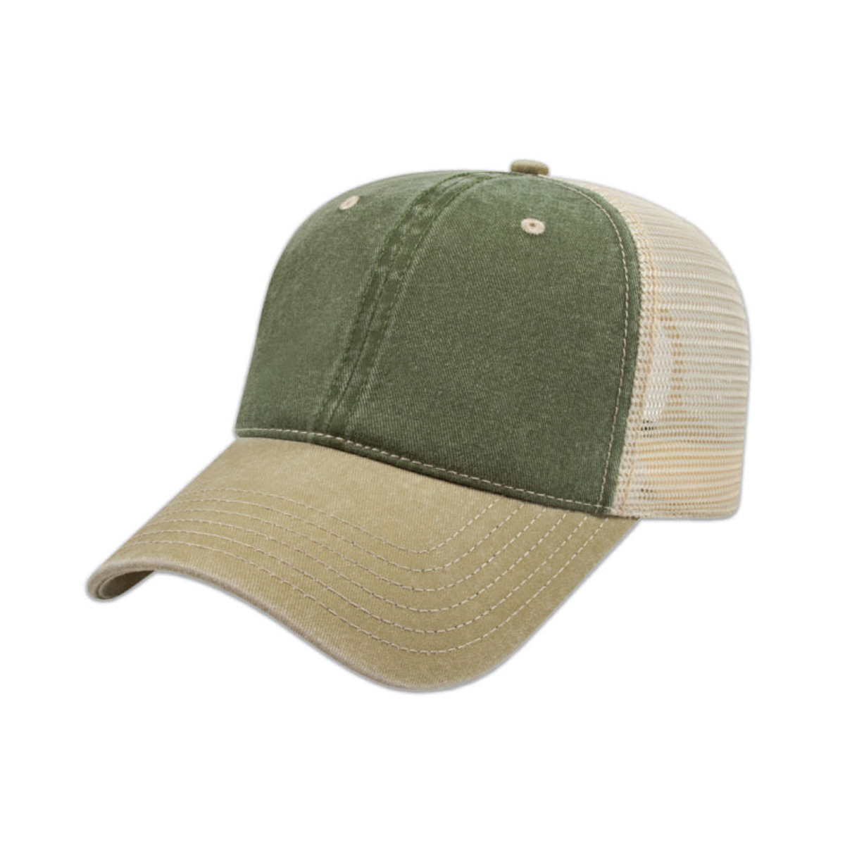 CAP AMERICA LOW PROFILE UNSTRUCTURED WASHED MESH TRUCKER HAT