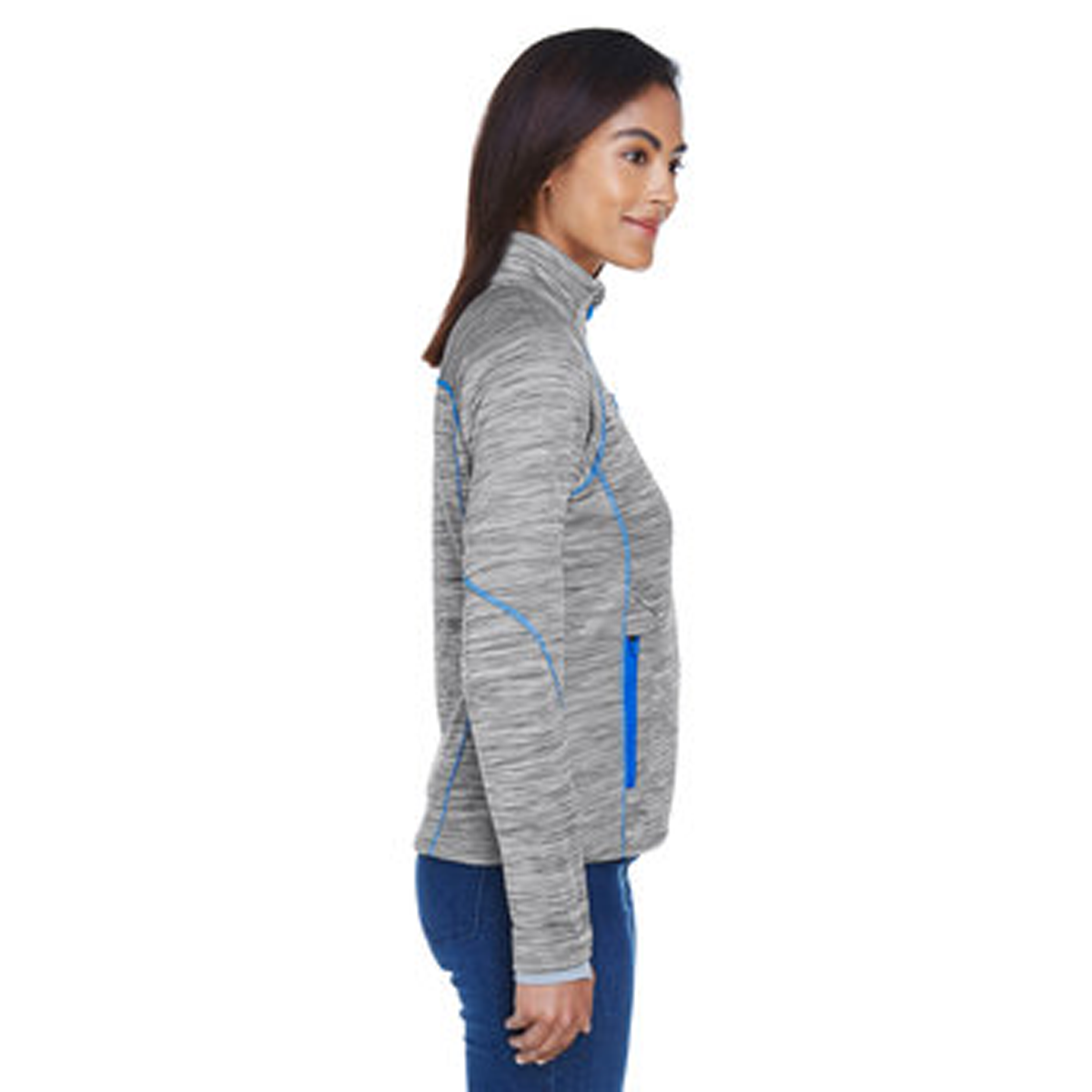 NORTH END LADIES FLUX MELANGE BONDED FLEECE JACKET