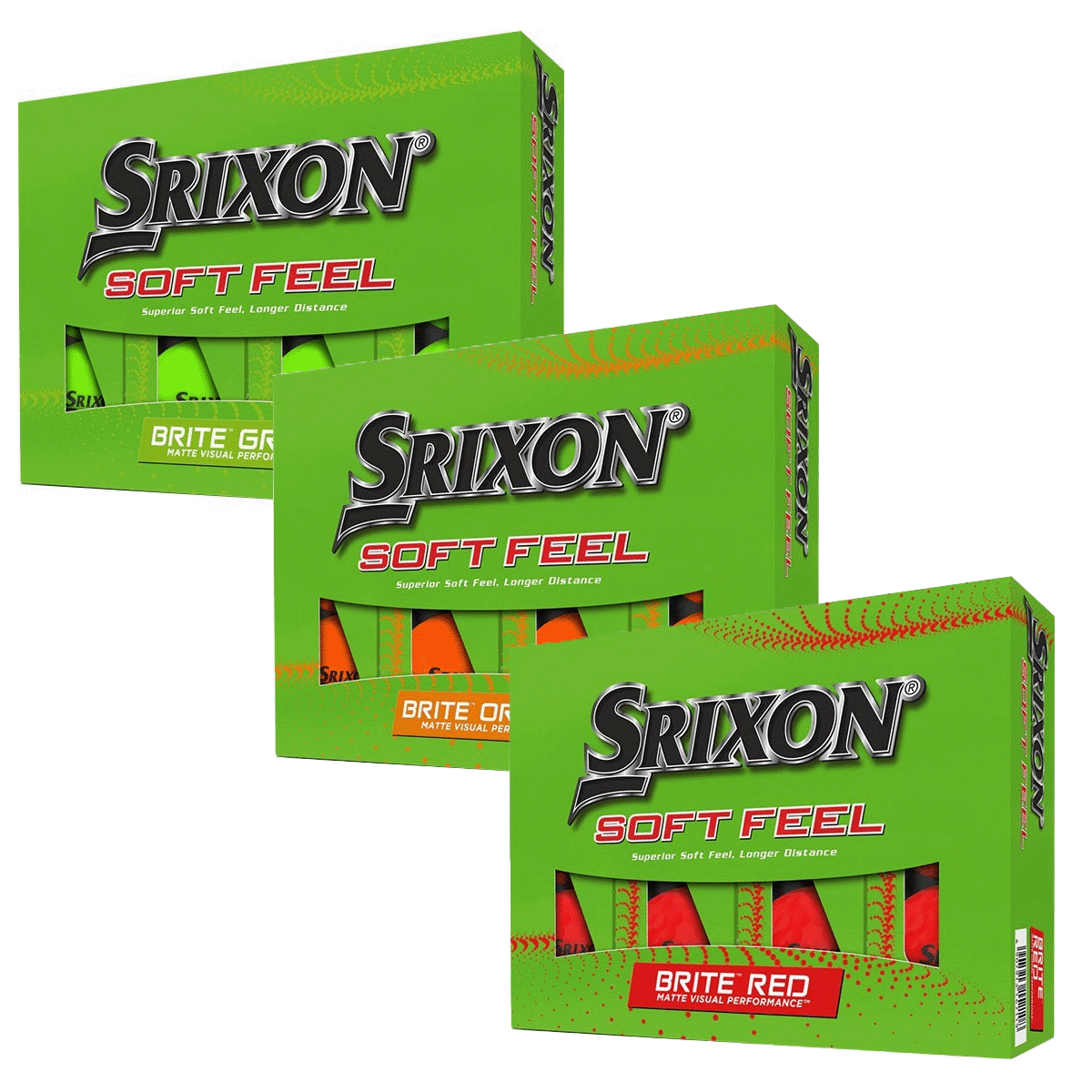 SRIXON SOFT FEEL BRITE GOLF BALLS (DOZEN)