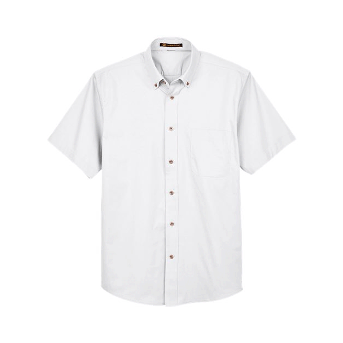 HARRITON MEN'S EASY BLEND SHORT SLEEVE TWILL DRESS SHIRT WITH STAIN RELEASE
