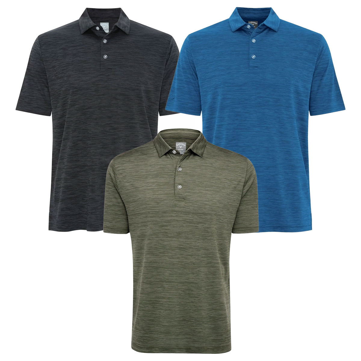 CALLAWAY MEN'S BROKEN STRIPE TEXTURE POLO