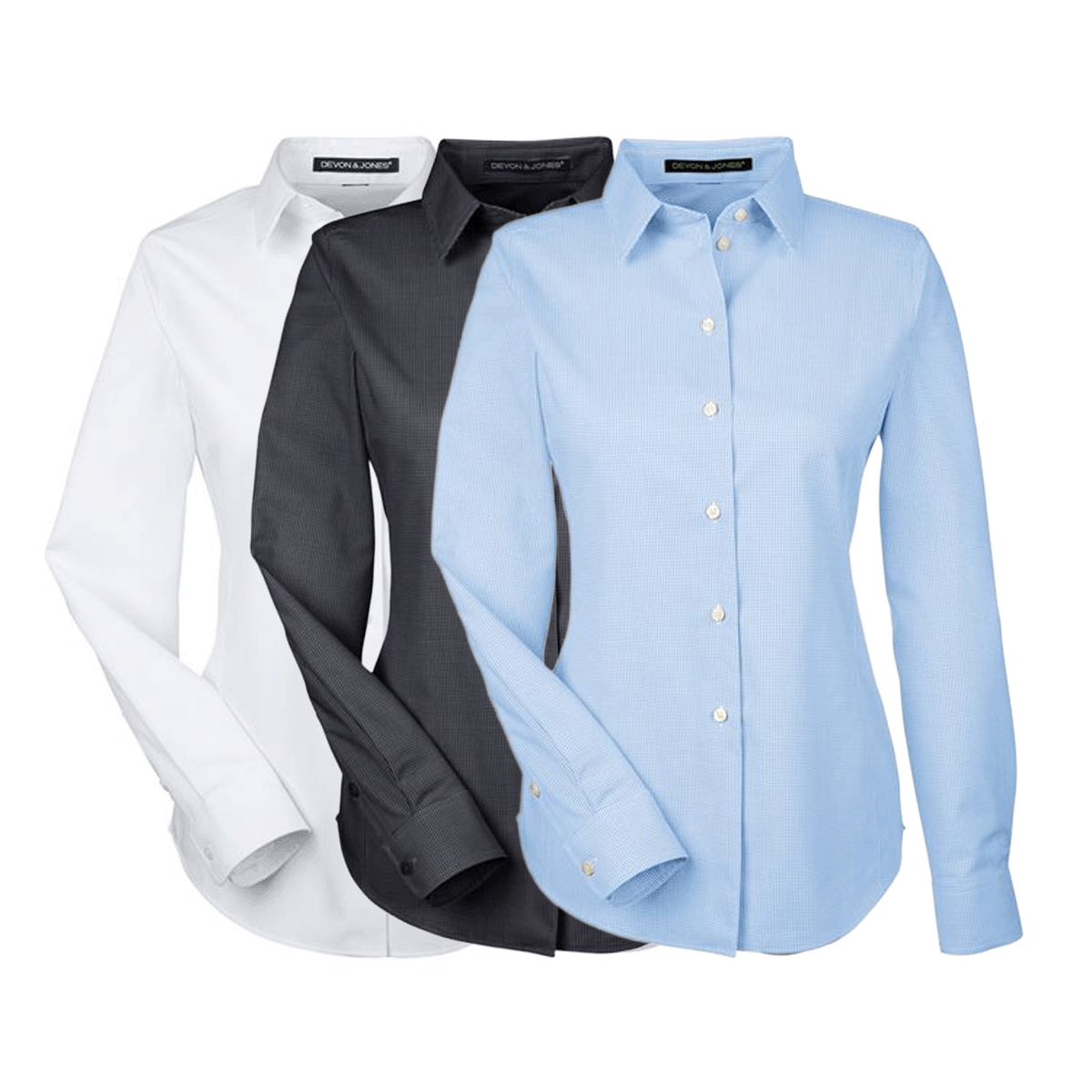 DEVON & JONES LADIES CROWN COLLECTION ROYAL DOBBY WOVEN DRESS SHIRT