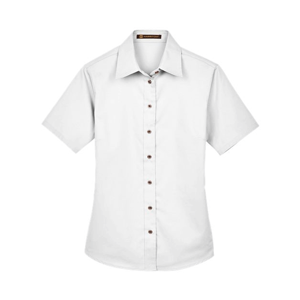 HARRITON LADIES EASY BLEND SHORT SLEEVE TWILL DRESS SHIRT WITH STAIN RELEASE