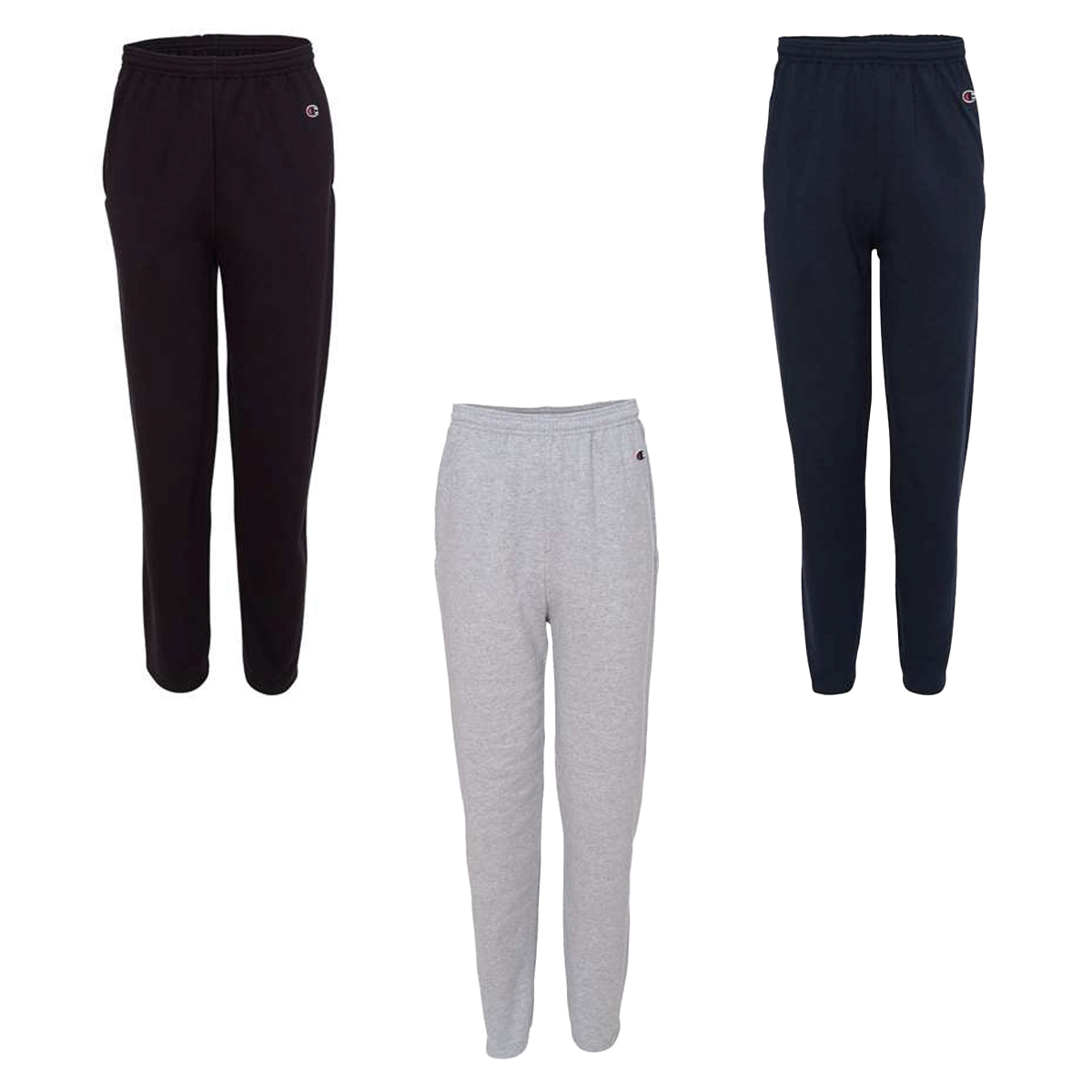 CHAMPION MEN'S POWERBLEND OPEN-BOTTOM POCKETED SWEATPANTS