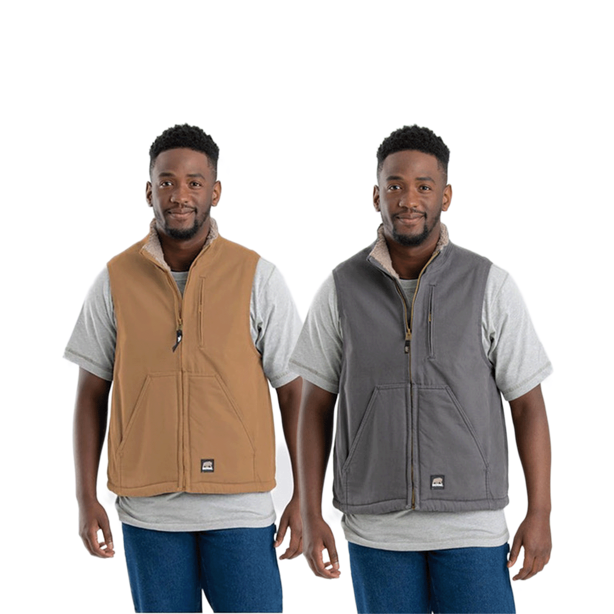 BERNE MEN'S HEARTLAND SHERPA-LINED WASHED DUCK VEST