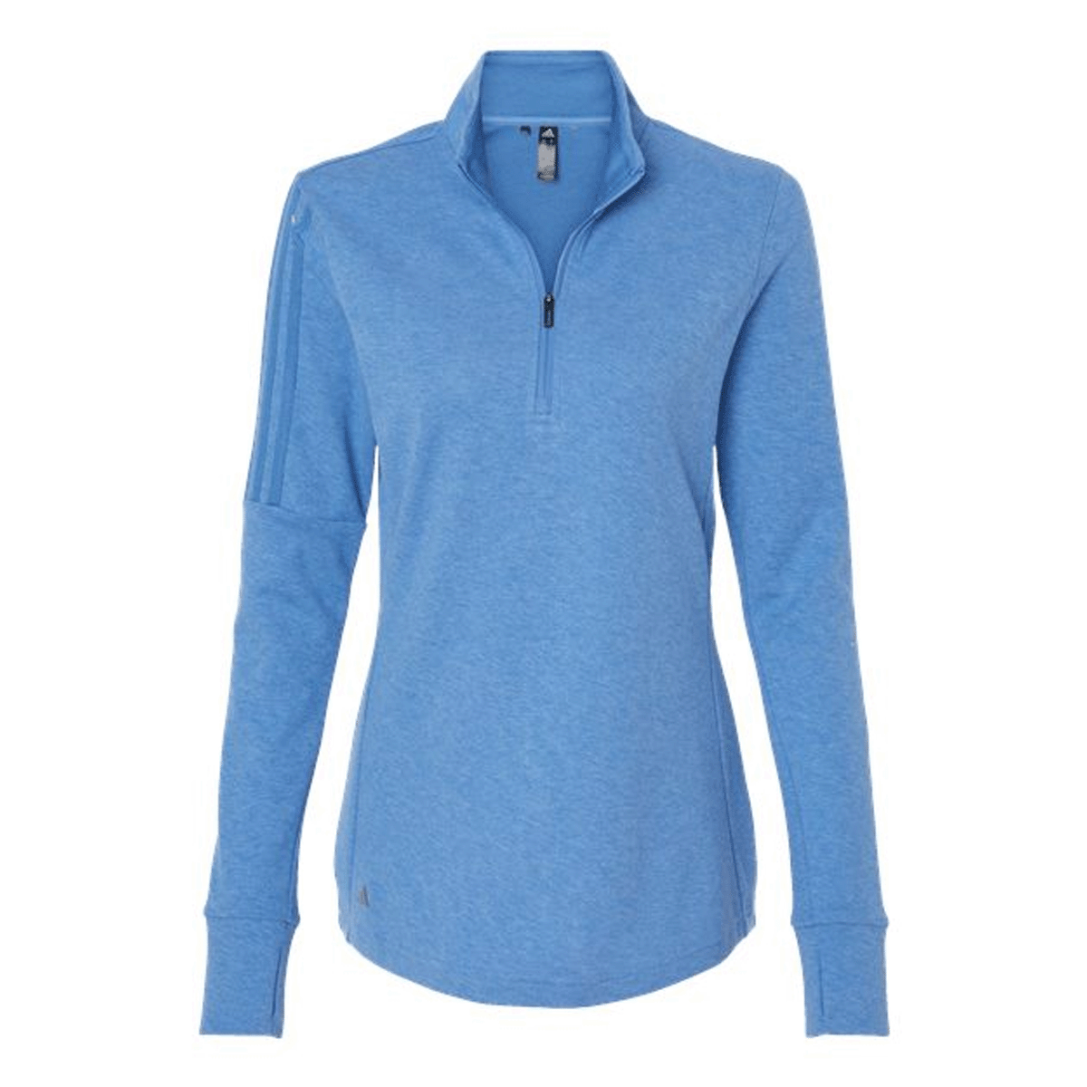 ADIDAS LADIES 3-STRIPES QUARTER-ZIP SWEATER