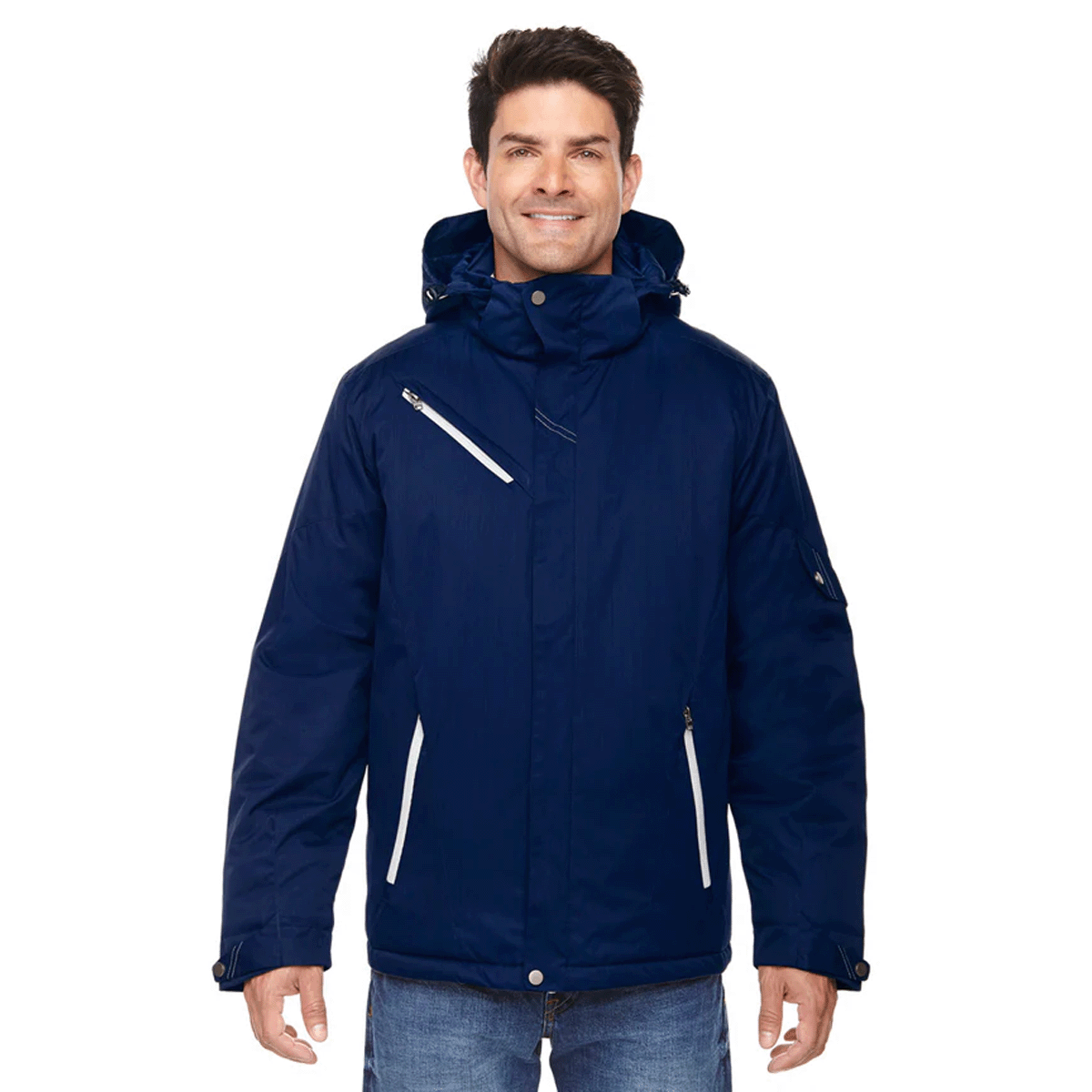 NORTH END MEN'S RIVET TEXTURED TWILL INSULATED JACKET