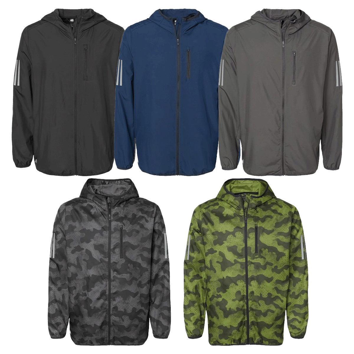 ADIDAS ADULT FUL-ZIP WINDBREAKER HOODIE