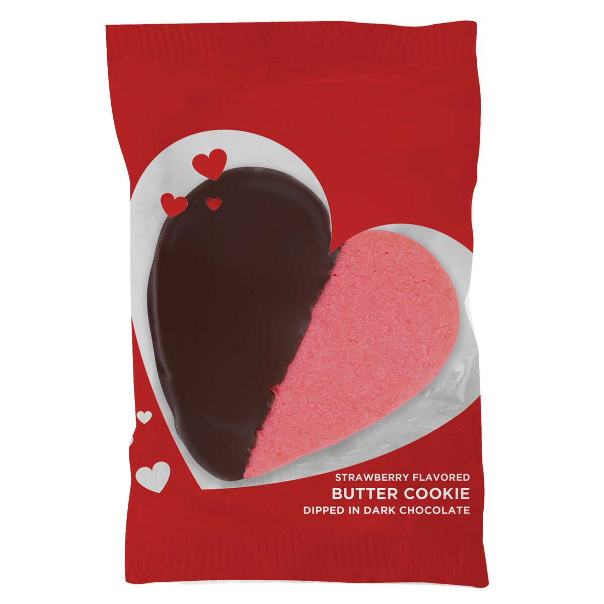 DARK CHOCOLATE DIPPED STRAWBERRY HEART COOKIE