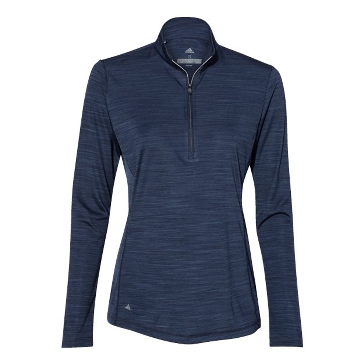 ADIDAS LADIES LIGHTWEIGHT MELANGE QUARTER-ZIP PULLOVER