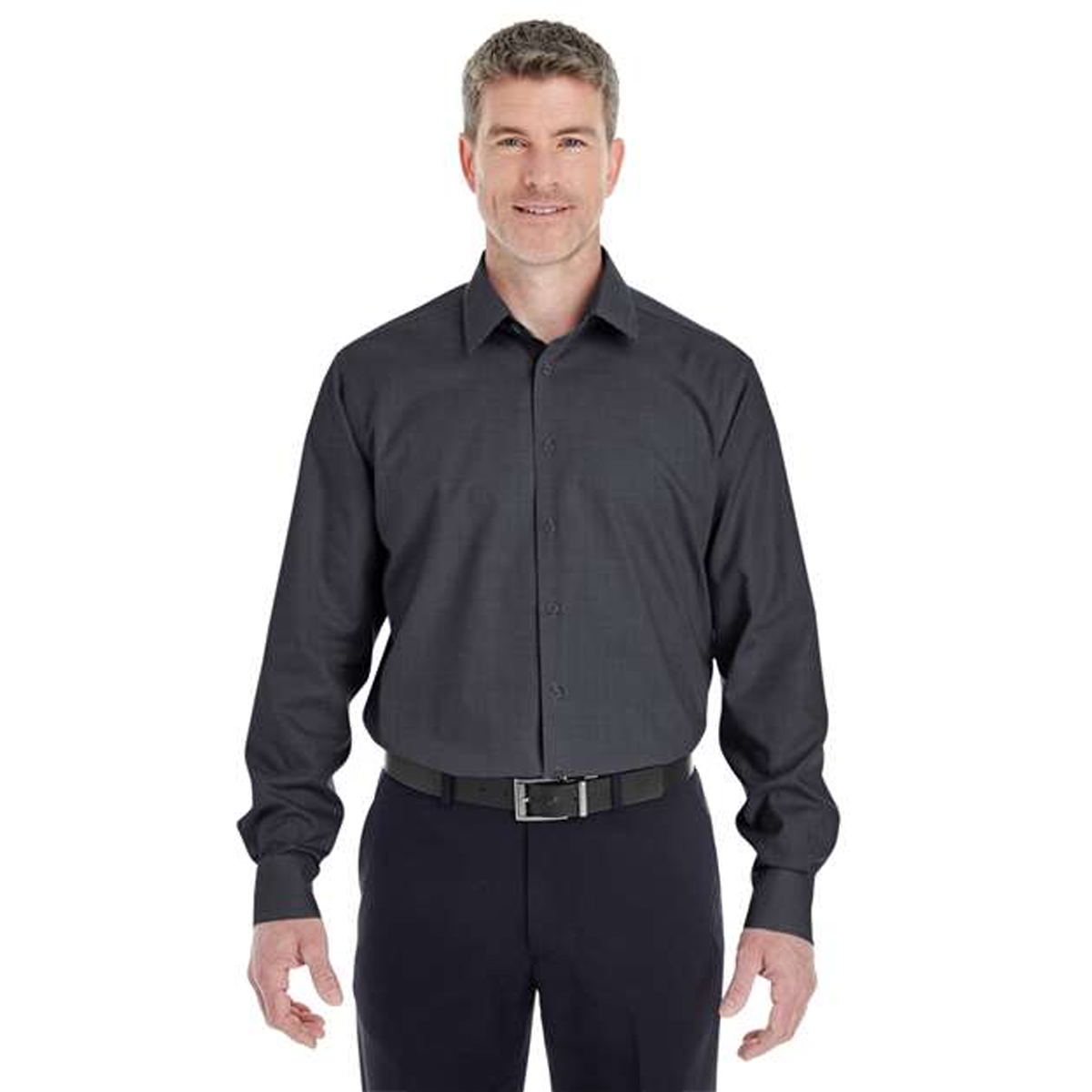 DEVON & JONES MEN'S CROWN COLLECTION ROYAL DOBBY WOVEN DRESS SHIRT
