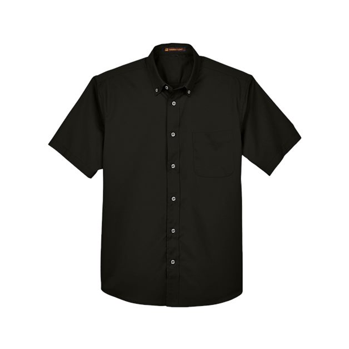 HARRITON MEN'S EASY BLEND SHORT SLEEVE TWILL DRESS SHIRT WITH STAIN RELEASE