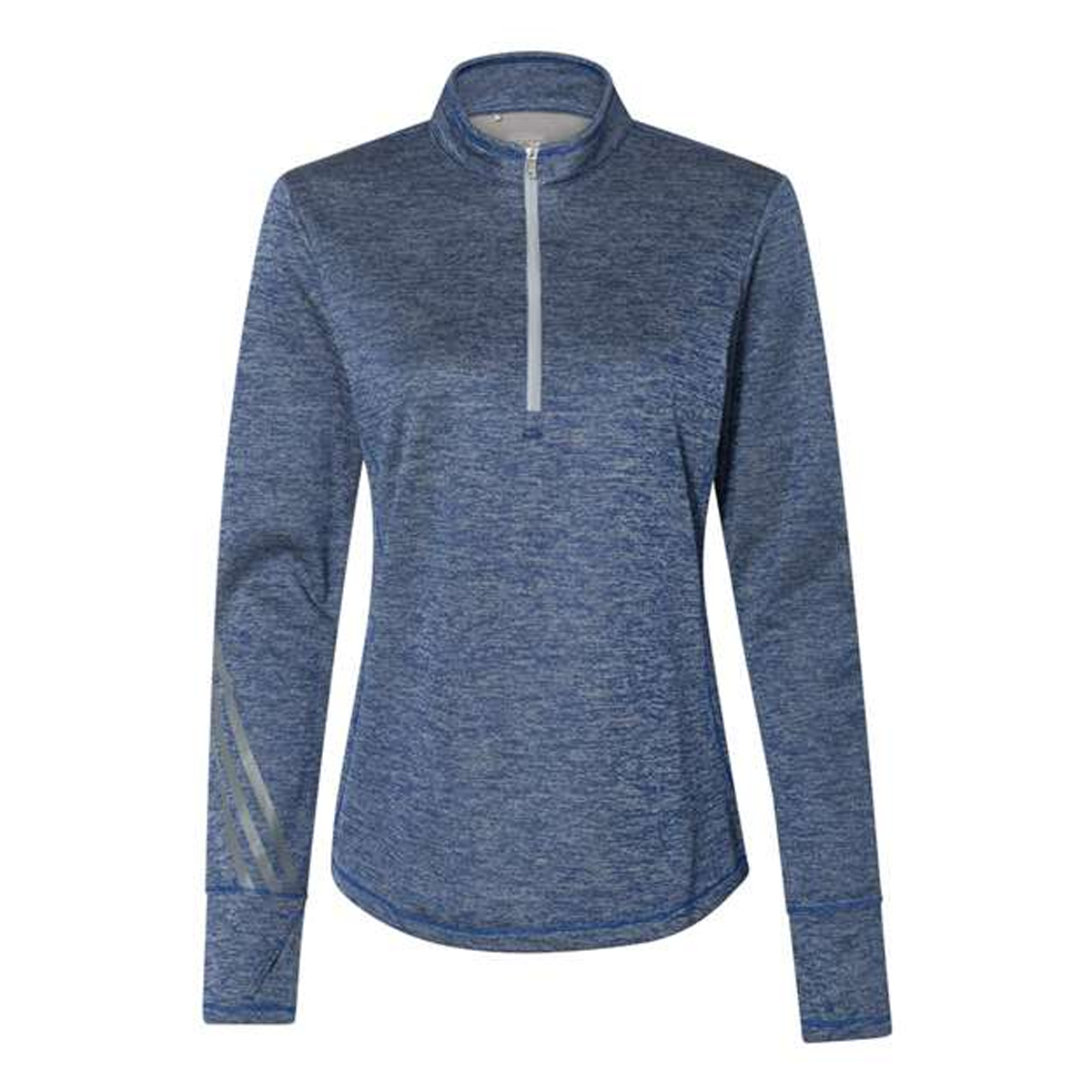 ADIDAS LADIES BRUSHED TERRY HEATHERED QUARTER-ZIP