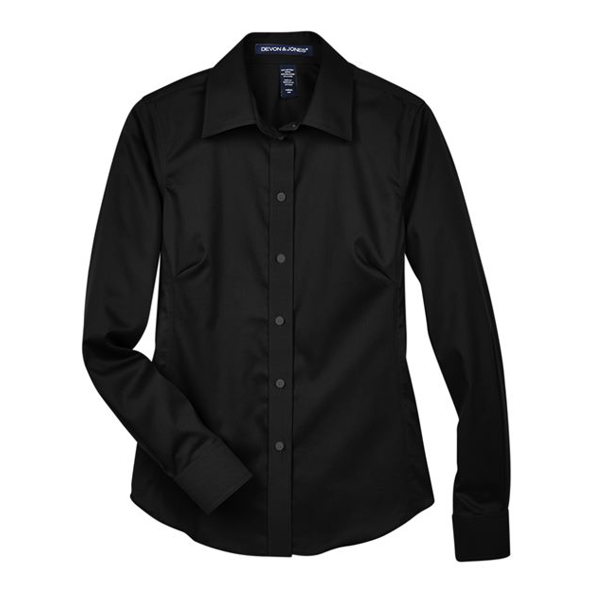 DEVON & JONES LADIES CROWN COLLECTION SOLID STRETCH TWILL WOVEN DRESS SHIRT