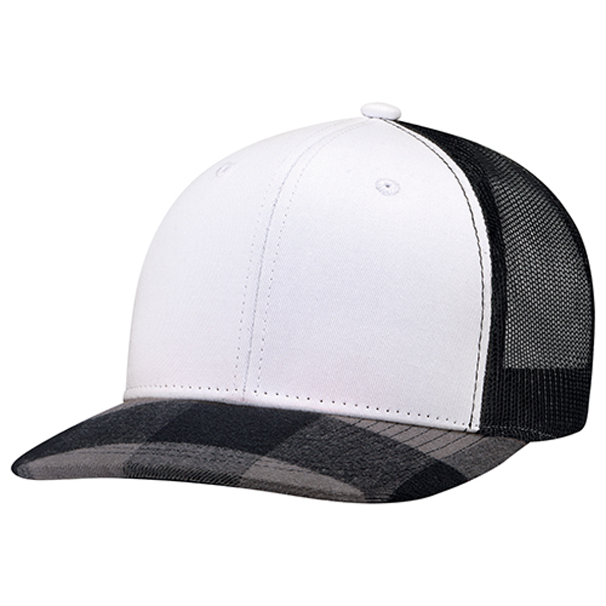 AJM 6-PANEL POLYCOTTON LUMBERJACK BILL ADJUSTABLE HAT