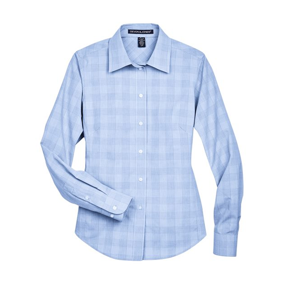 DEVON & JONES LADIES CROWN COLLECTION GLEN PLAID WOVEN DRESS SHIRT