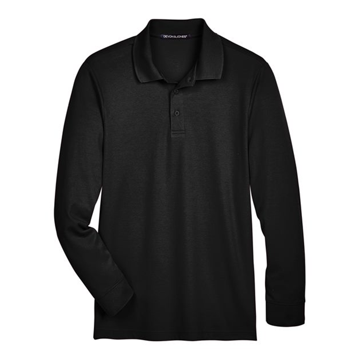 DEVON & JONES MEN'S CROWNLUX PERFORMANCE PLAITED LONG SLEEVE POLO