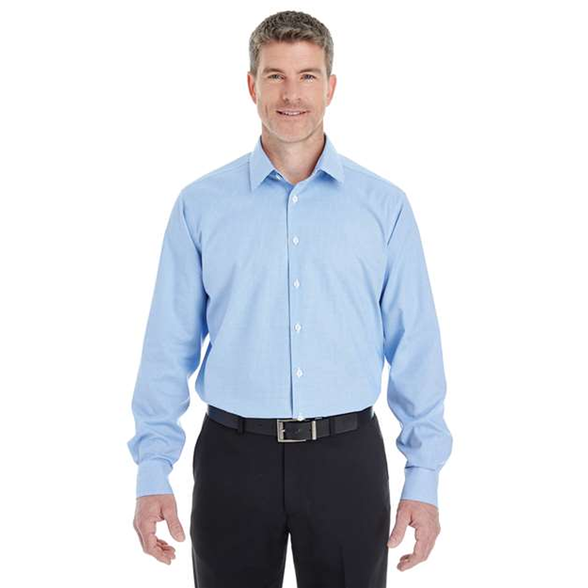 DEVON & JONES MEN'S CROWN COLLECTION ROYAL DOBBY WOVEN DRESS SHIRT