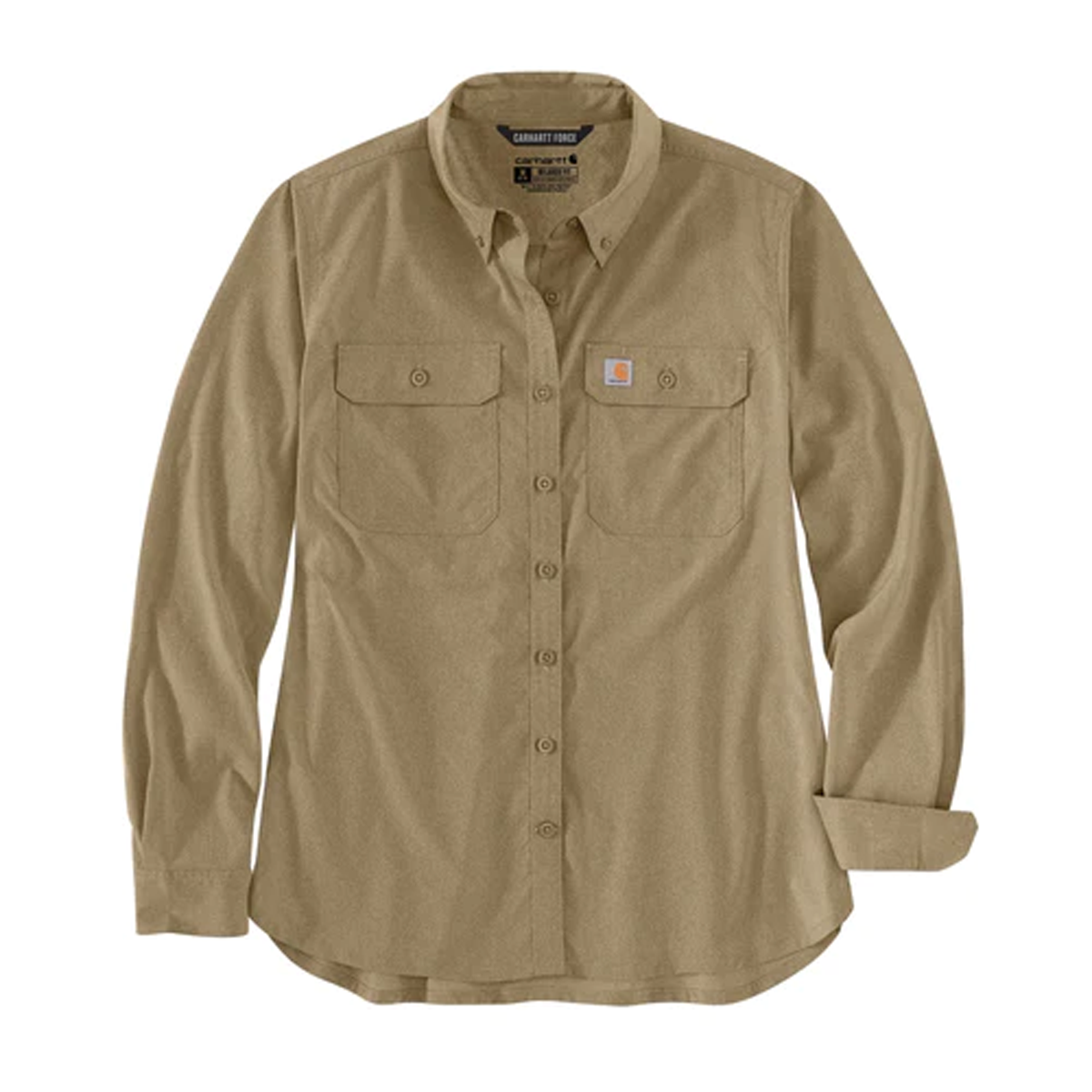 CARHARTT LADIES FORCE RELAXED FIT LIGHTWEIGHT LONG-SLEEVE BUTTON DOWN SHIRT