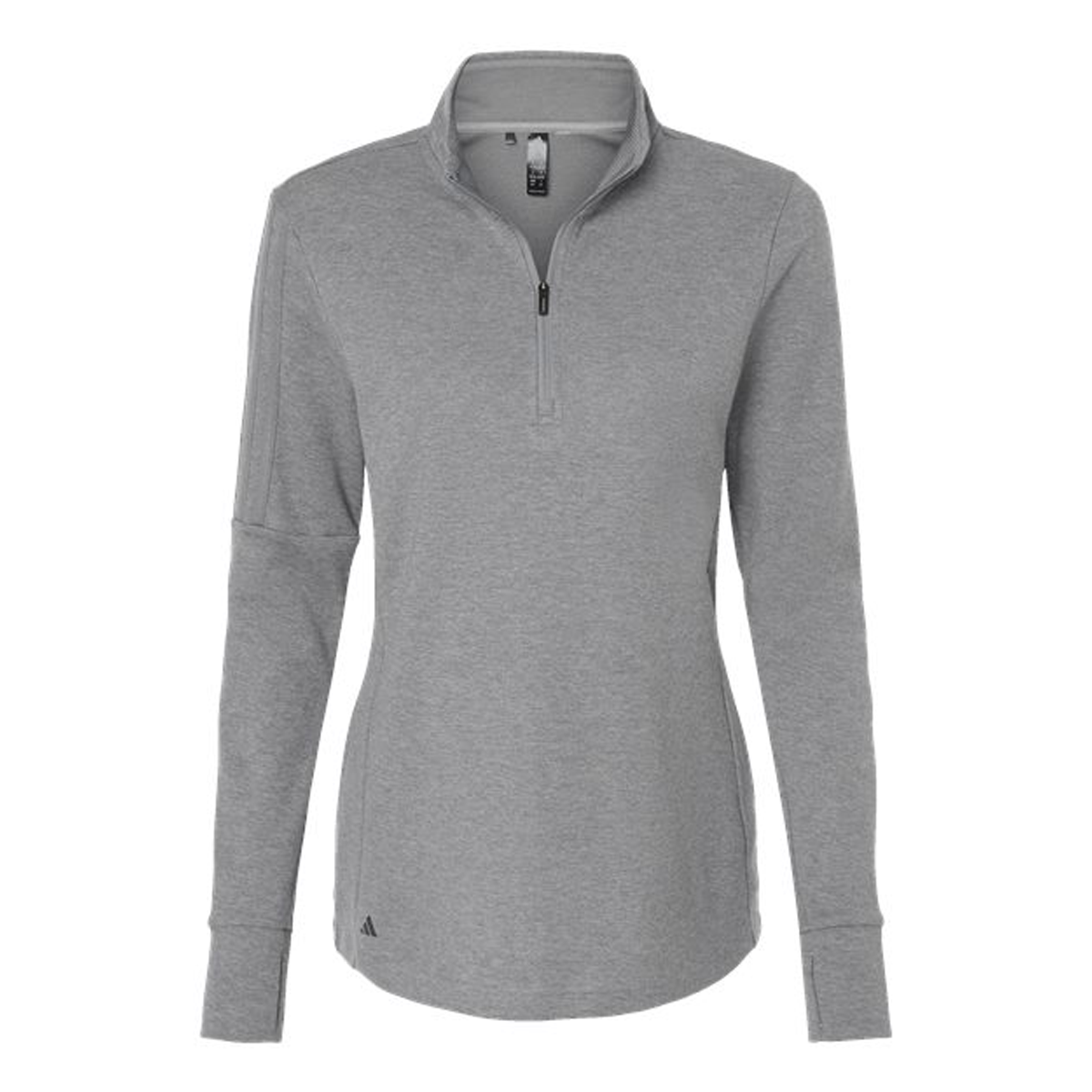 ADIDAS LADIES 3-STRIPES QUARTER-ZIP SWEATER