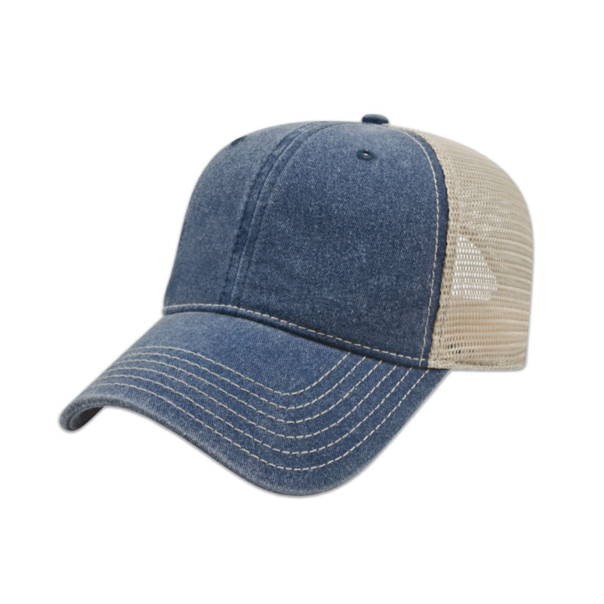 CAP AMERICA LOW PROFILE UNSTRUCTURED WASHED MESH TRUCKER HAT