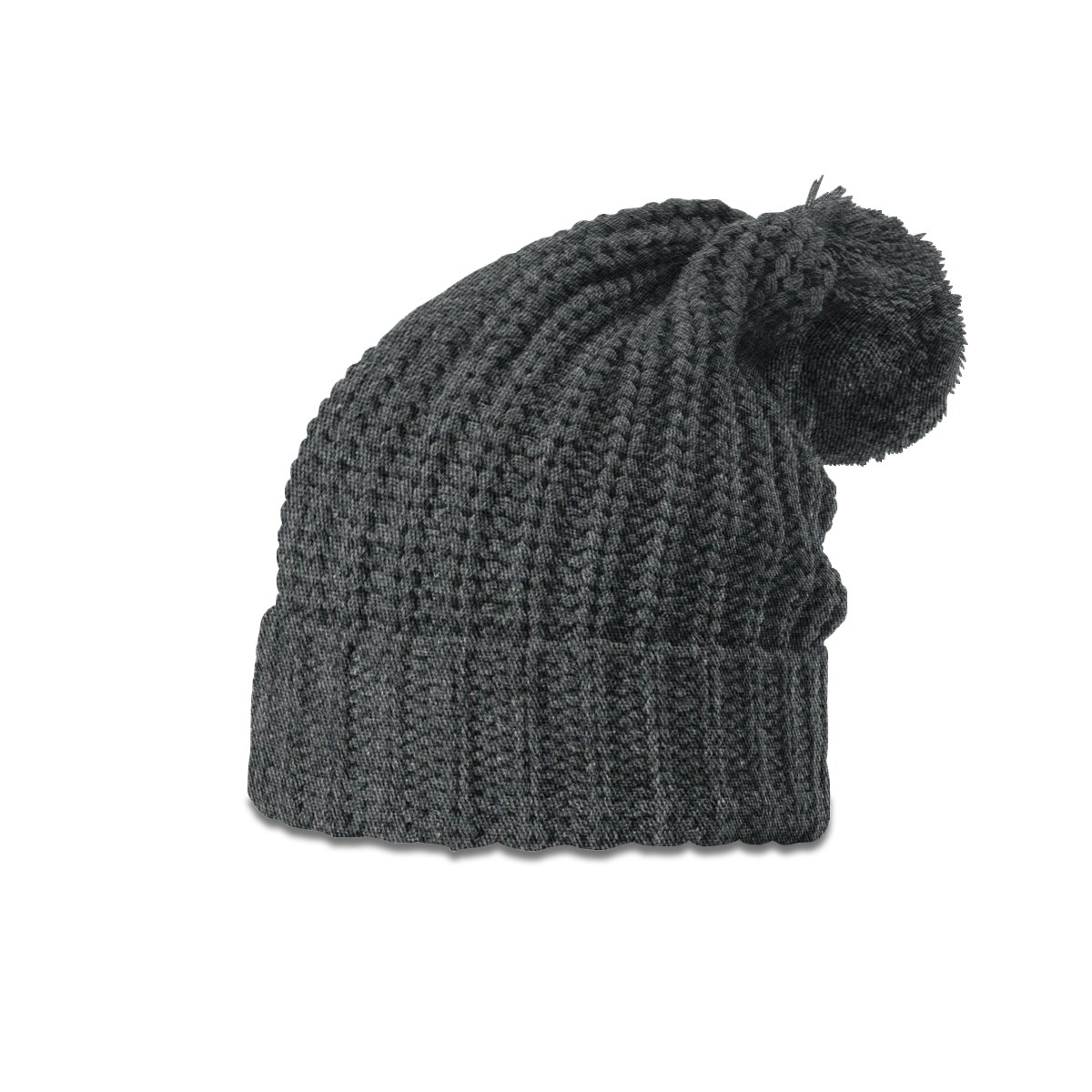 RICHARDSON CHUNK CABLE KNIT BEANIER WITH CUFF & POM