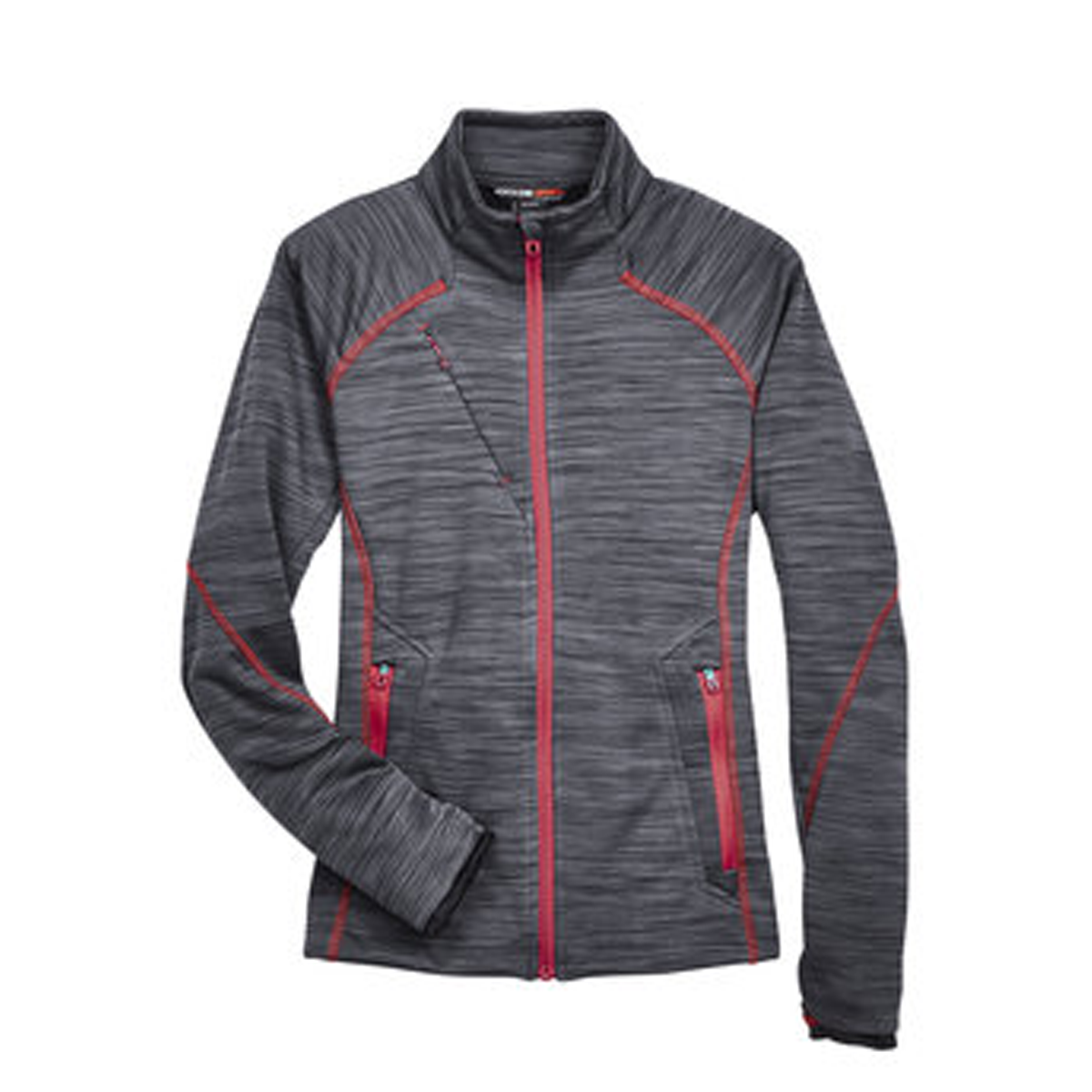 NORTH END LADIES FLUX MELANGE BONDED FLEECE JACKET