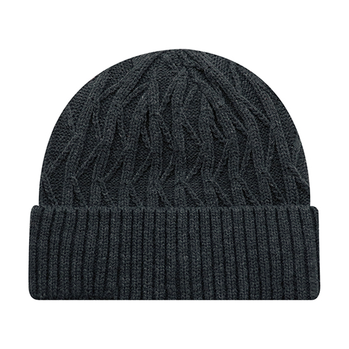 AJM ACRYLIC FISHERMAN STYLE JACQUARD CABLE KNIT CUFFED TOQUE