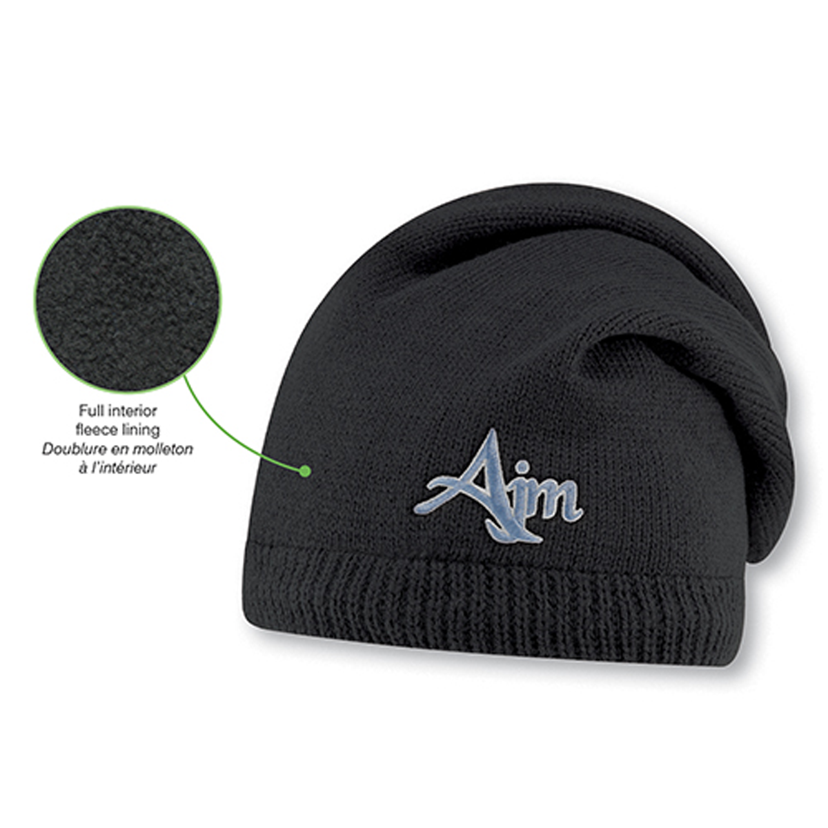 AJM POLYACRYLIC JACQUARD KNIT SLOUCHY BOARD TOQUE