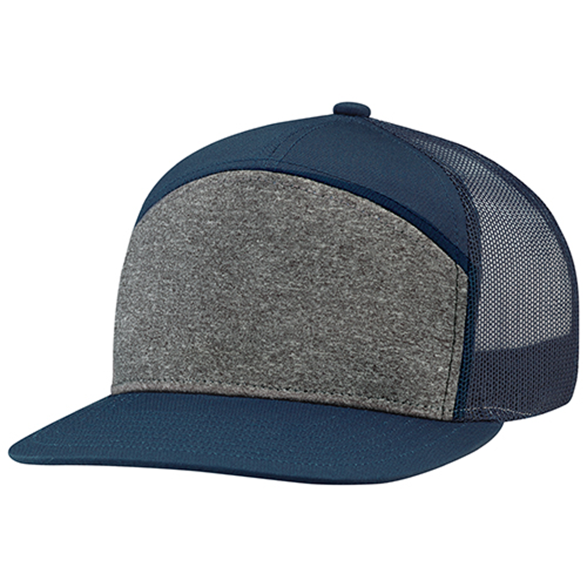 AJM POLY 7-PANEL CAMPER STYLE FLAT BRIM HAT