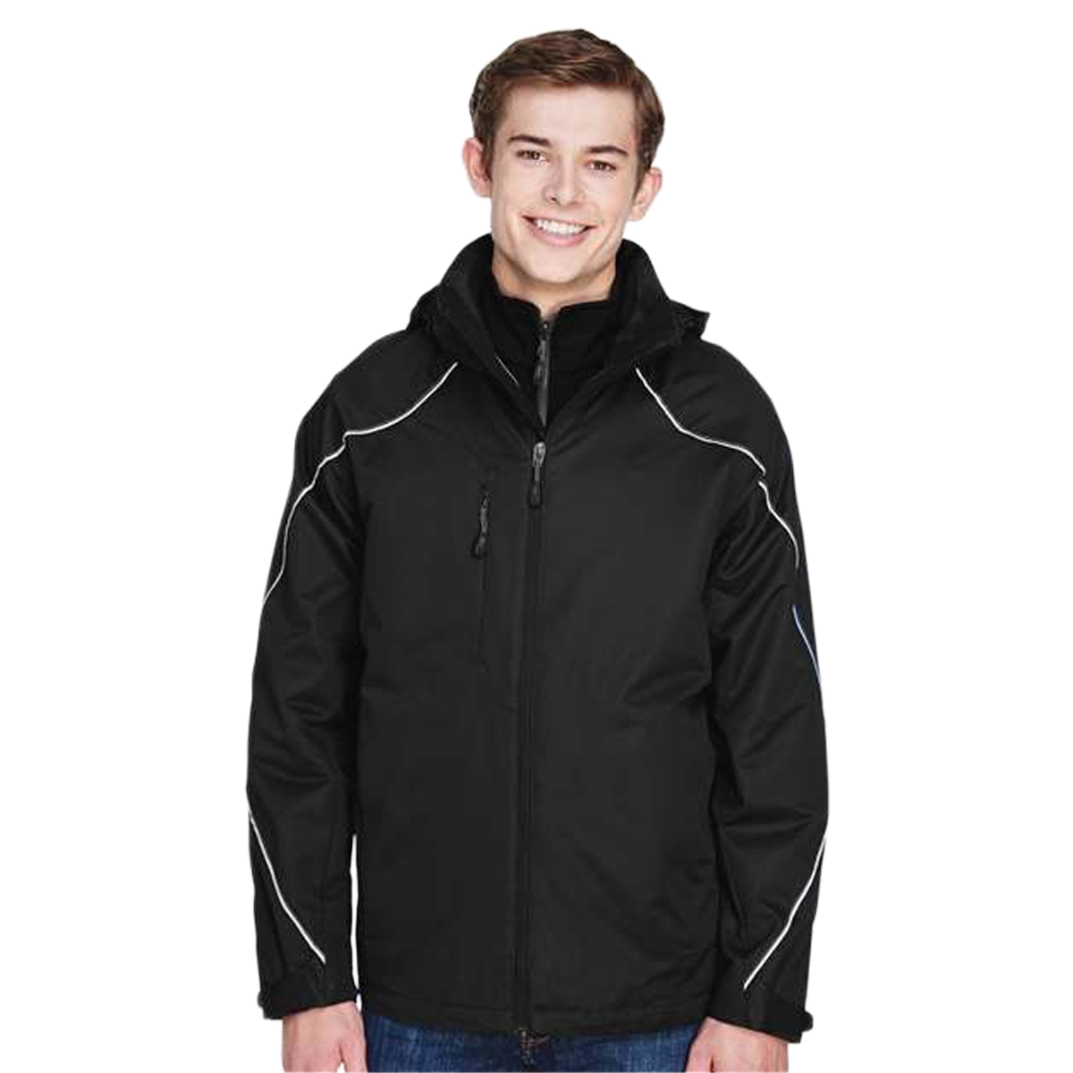 NORTH END MEN'S ANGLE 3-IN-1 JACKET WITH BONDED FLEECE LINER